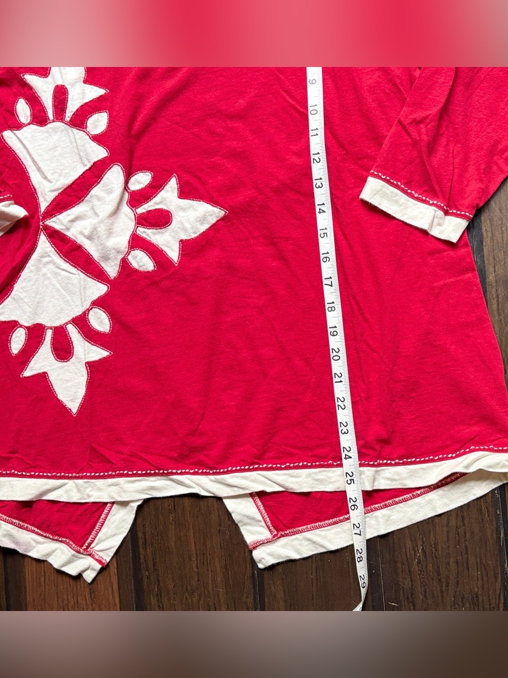 Tunic top Soft Surroundings women's Red XL linen cotton holidays festive - Picture 5 of 9